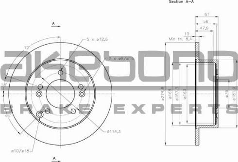 Akebono BN-0810 - Brake Disc autospares.lv