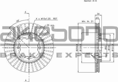 Akebono BN-0811 - Brake Disc autospares.lv