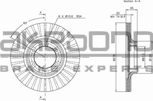 Akebono BN-0813 - Brake Disc autospares.lv