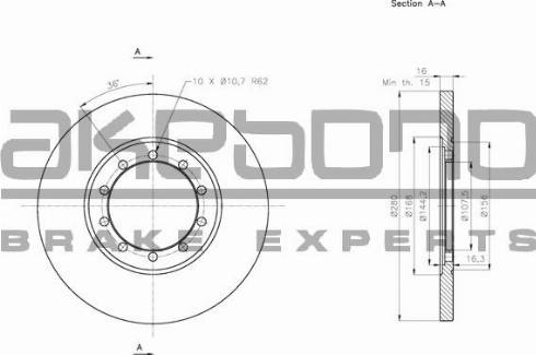 Akebono BN-0817 - Brake Disc autospares.lv