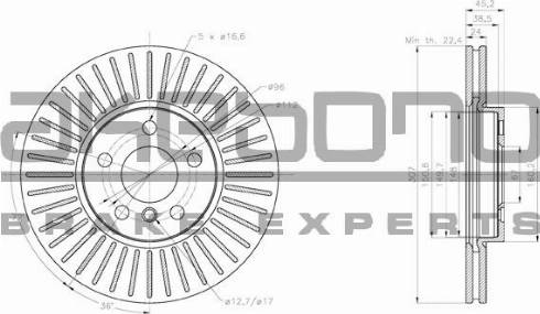 Akebono BN-0886 - Brake Disc autospares.lv