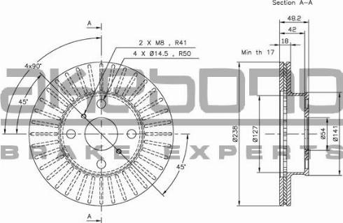 Akebono BN-0887 - Brake Disc autospares.lv