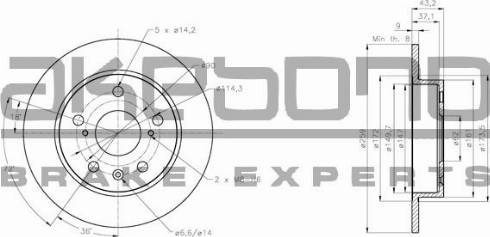 Akebono BN-1357E - Brake Disc autospares.lv