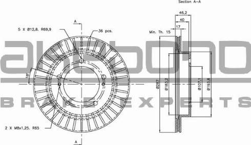 Akebono BN-0870 - Brake Disc autospares.lv