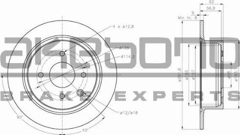 Akebono BN-0878 - Brake Disc autospares.lv