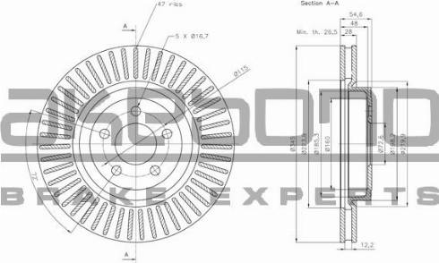 Akebono BN-0873 - Brake Disc autospares.lv