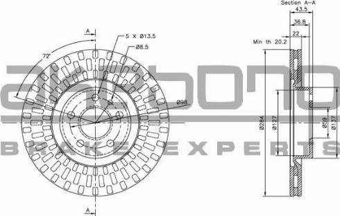 Akebono BN-0396 - Brake Disc autospares.lv