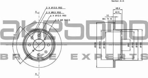 Akebono BN-0392 - Brake Disc autospares.lv