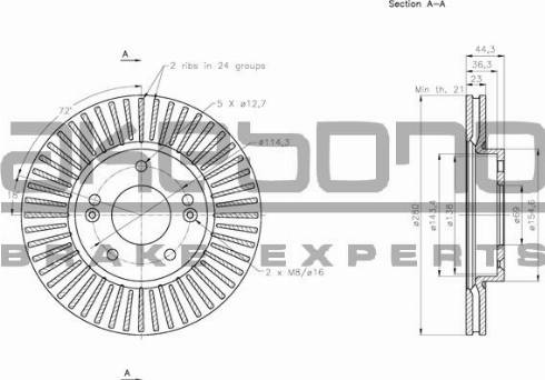 Akebono BN-0356E - Brake Disc autospares.lv