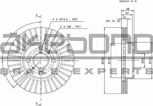 Akebono BN-0351E - Brake Disc autospares.lv