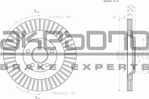 Akebono BN-0365 - Brake Disc autospares.lv