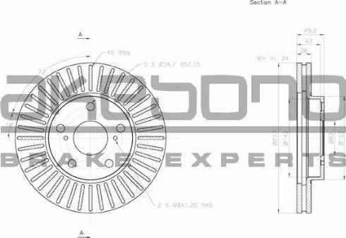 Akebono BN-0360E - Brake Disc autospares.lv