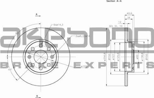 Akebono BN-0304 - Brake Disc autospares.lv