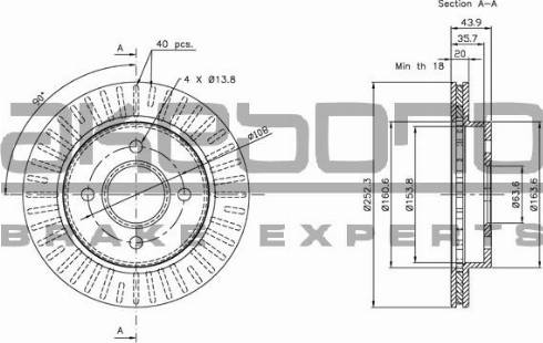 Akebono BN-0301E - Brake Disc autospares.lv