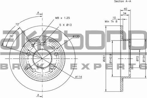 Akebono BN-0303E - Brake Disc autospares.lv