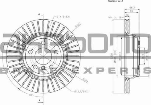 Akebono BN-0382E - Brake Disc autospares.lv