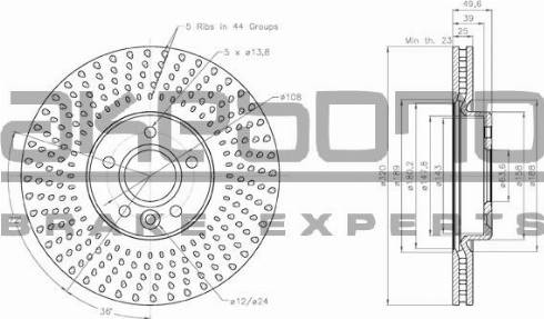 Akebono BN-0325E - Brake Disc autospares.lv