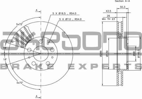 Akebono BN-0326 - Brake Disc autospares.lv