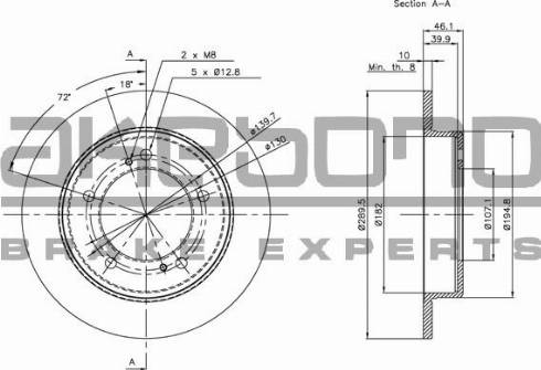 Akebono BN-0376 - Brake Disc autospares.lv