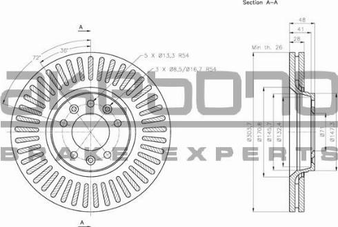 Akebono BN-0371 - Brake Disc autospares.lv