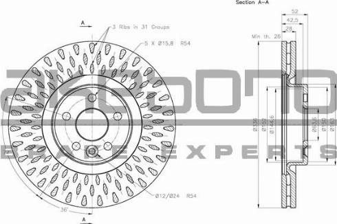 Akebono BN-0372 - Brake Disc autospares.lv