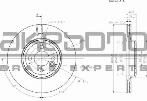 Akebono BN-0294E - Brake Disc autospares.lv