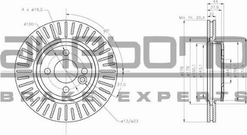 Akebono BN-0295 - Brake Disc autospares.lv