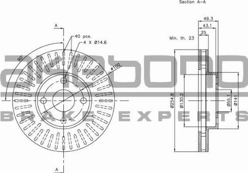 Akebono BN-0291 - Brake Disc autospares.lv