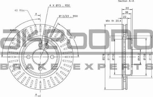 Akebono BN-0293E - Brake Disc autospares.lv