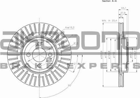 Akebono BN-0240 - Brake Disc autospares.lv