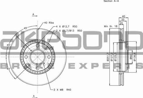 Akebono BN-0241E - Brake Disc autospares.lv