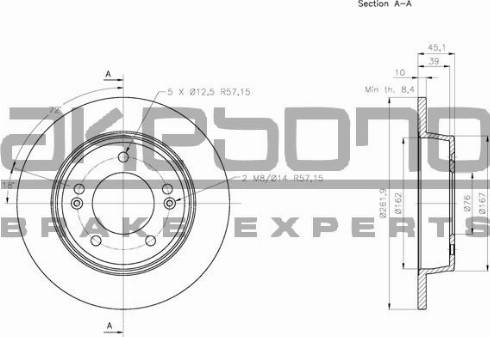 Akebono BN-0257E - Brake Disc autospares.lv