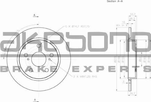 Akebono BN-0261 - Brake Disc autospares.lv