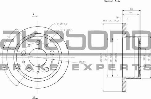 Akebono BN-0205 - Brake Disc autospares.lv