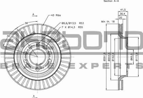 Akebono BN-0200E - Brake Disc autospares.lv