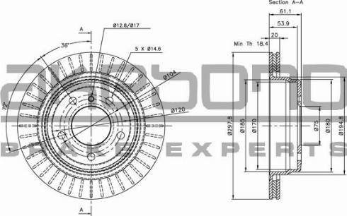 Akebono BN-0201 - Brake Disc autospares.lv