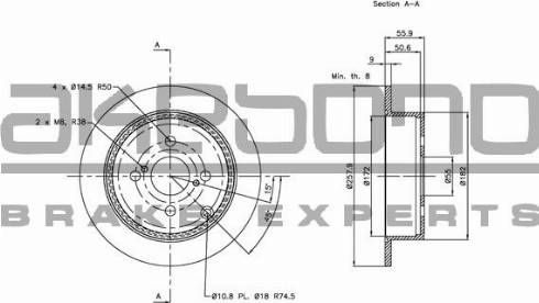 Akebono BN-0219 - Brake Disc autospares.lv