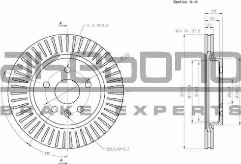 Akebono BN-0216E - Brake Disc autospares.lv