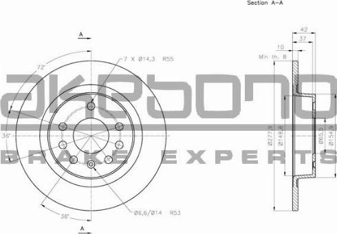 Akebono BN-0213E - Brake Disc autospares.lv