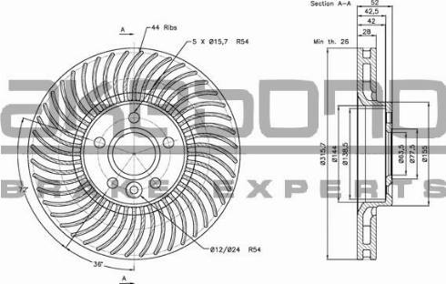 Akebono BN-0283E - Brake Disc autospares.lv