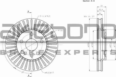 Akebono BN-0226 - Brake Disc autospares.lv