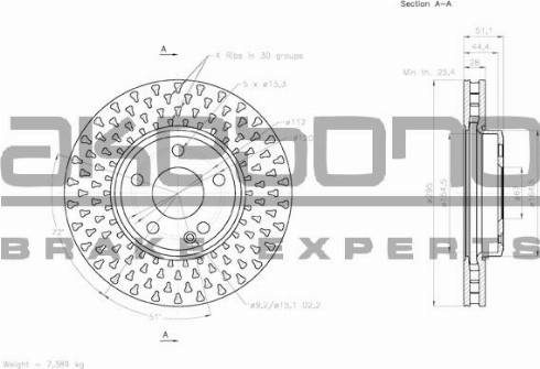 Akebono BN-0221 - Brake Disc autospares.lv