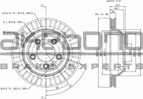 Akebono BN-0227 - Brake Disc autospares.lv