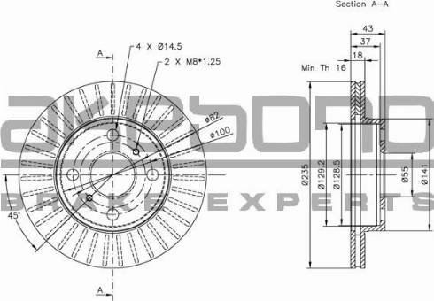 Akebono BN-0277 - Brake Disc autospares.lv