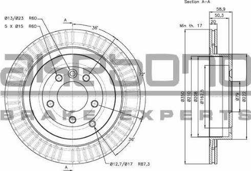 Akebono BN-0791E - Brake Disc autospares.lv