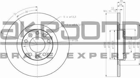 Akebono BN-0744 - Brake Disc autospares.lv