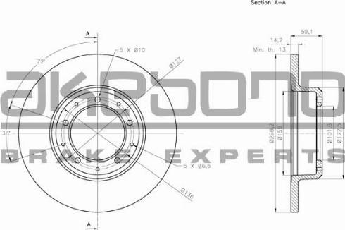 Akebono BN-0741 - Brake Disc autospares.lv