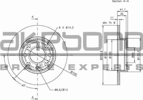 Akebono BN-0743 - Brake Disc autospares.lv