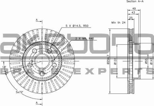 Akebono BN-0759 - Brake Disc autospares.lv