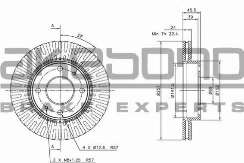 Akebono BN-0756 - Brake Disc autospares.lv